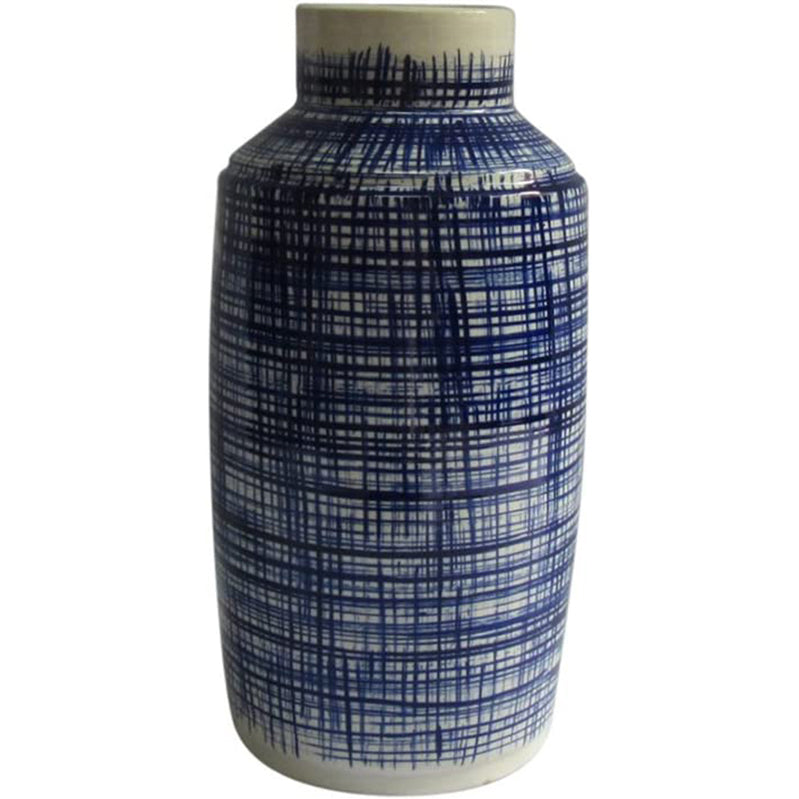 Decorative Ceramic Vase, Blue / White
