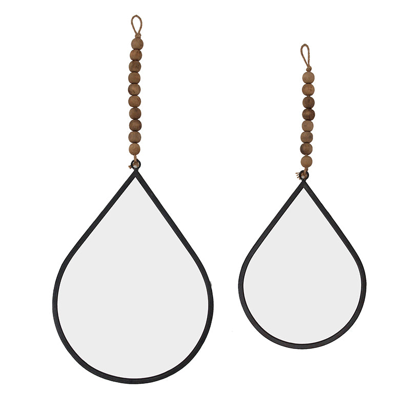 S/2 Metal Teardrop Wall Mirror