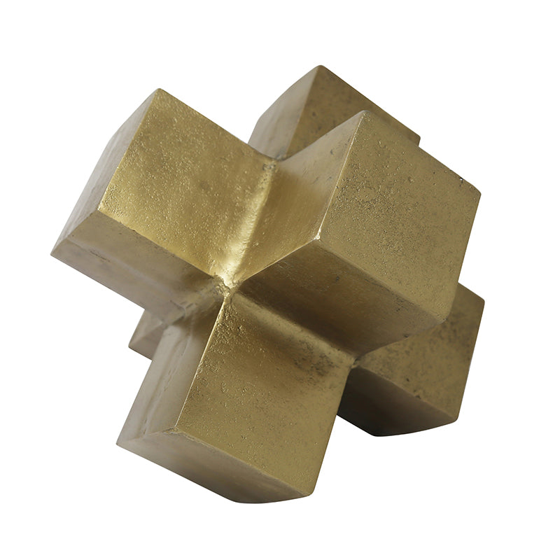 Aluminum Geometric Sculpture Gold