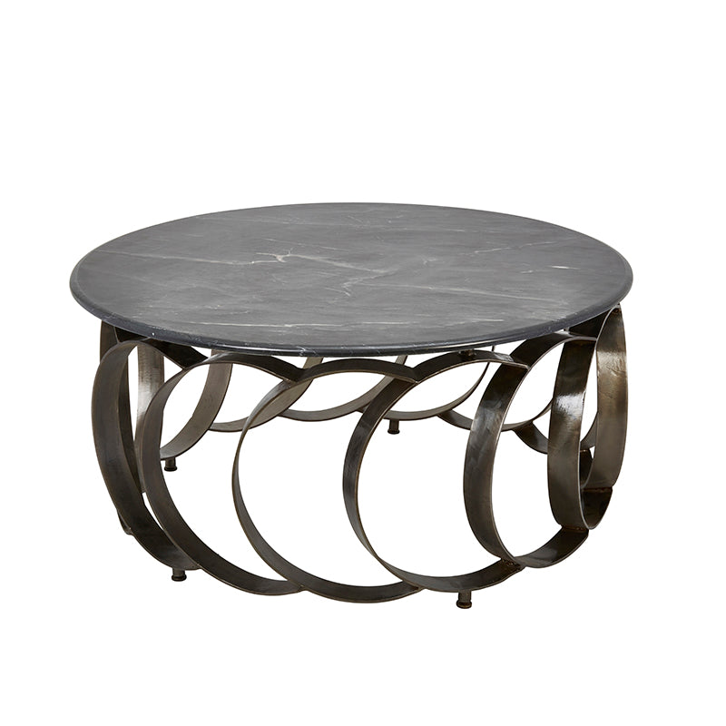 Iron 36 Coffee Table W/Marble