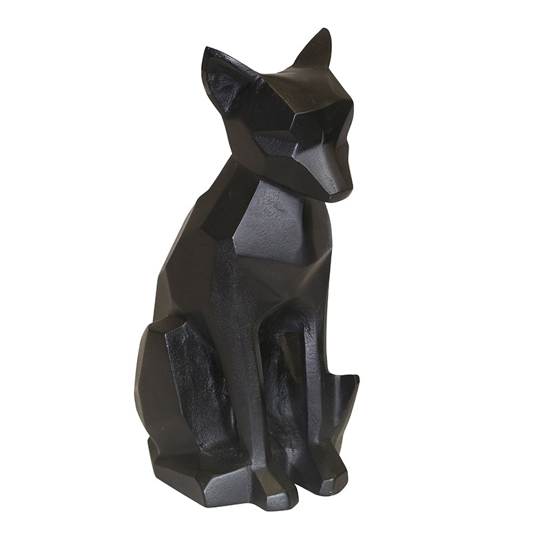 Aluminum 15" Fox Sculpture Black Matte