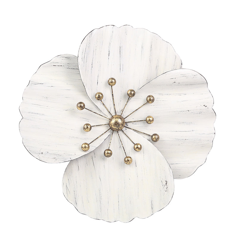Metal 18" Wall Flower White