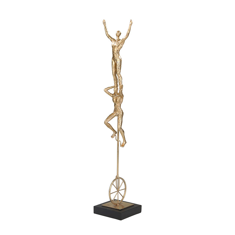 Resin 26" Unicycle Acrobats Gold