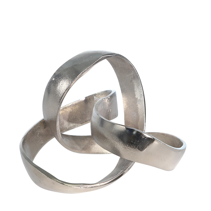 Aluminum Knot Sculpture 7" Silver Matte
