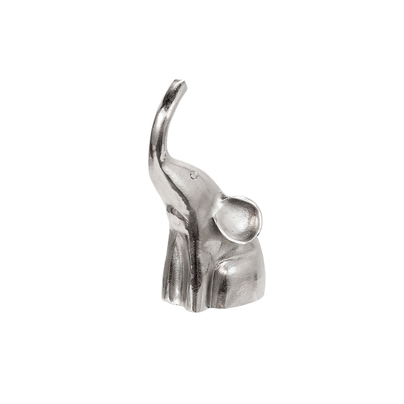 Aluminum Sitting Elephant 10"Silver