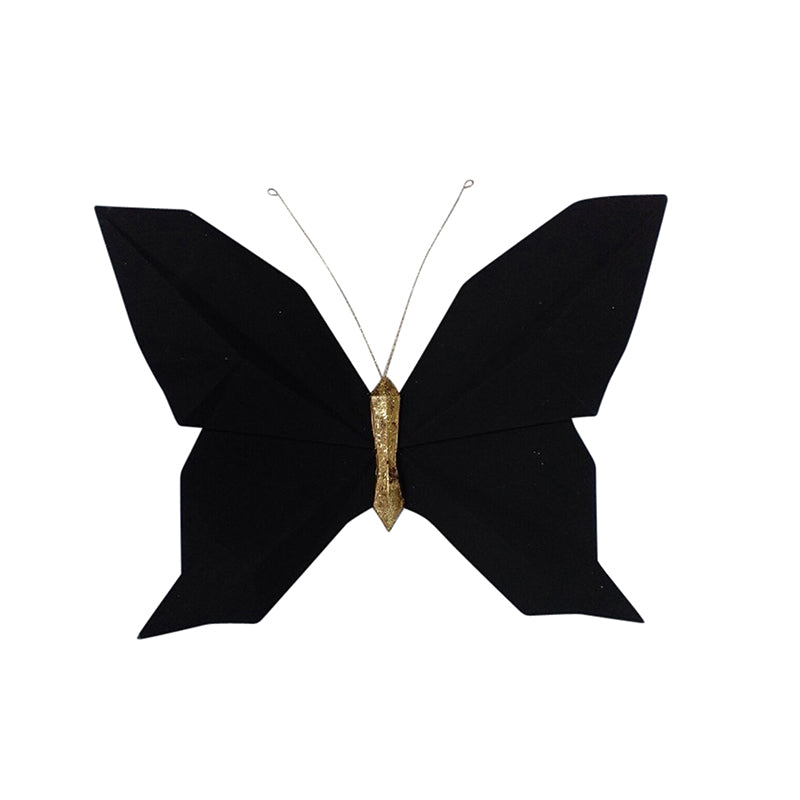 Resin 10" Origami Butterfly Wall Hanging Black