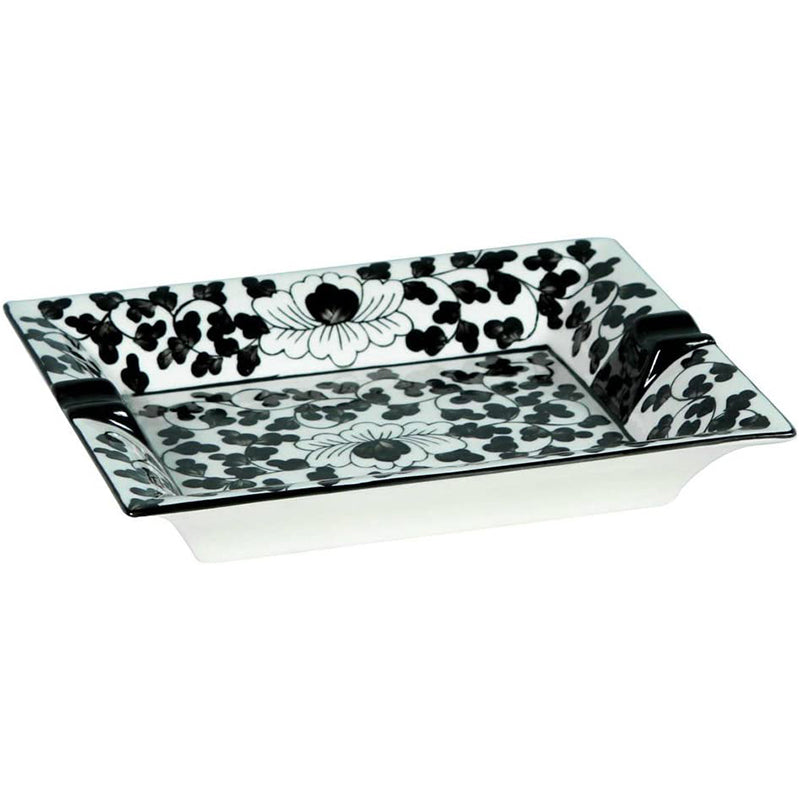 Floral Vine Tray, Black/White