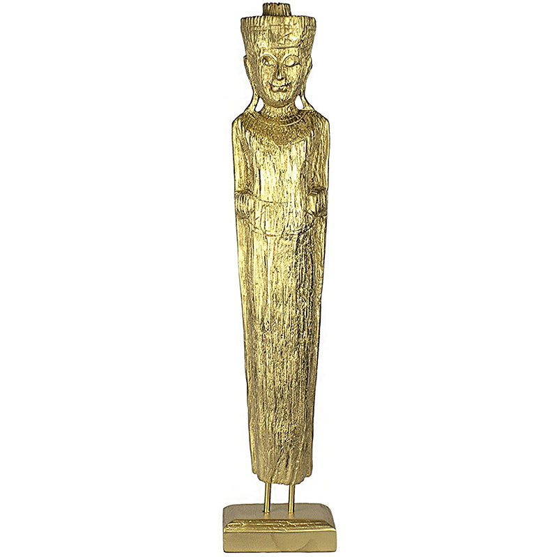 Resin Standing Buddha Figurine, Gold