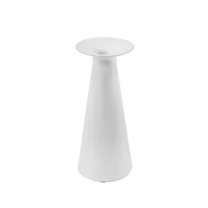 Ceramic Taper Vase, White