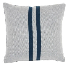 LIFST REV WOVEN STRIPE NAVY 18X18