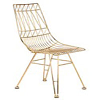 Allure Gold Chair/White Sheepskin Seat