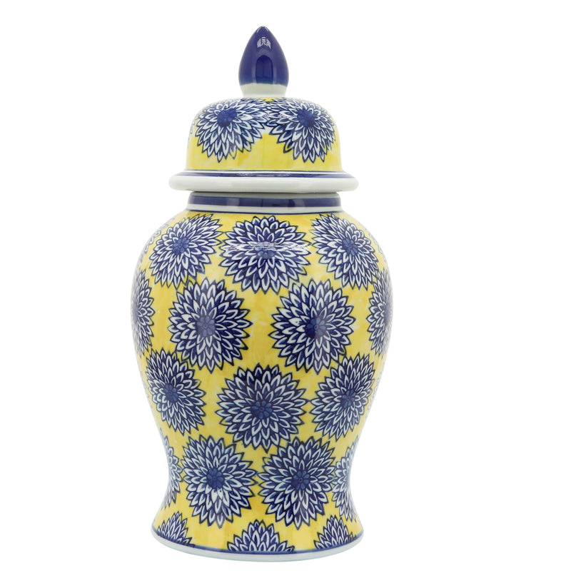 Temple Jar with Dahlia Flower