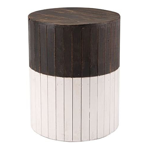 Wooden Round Garden Seat Br&Wht