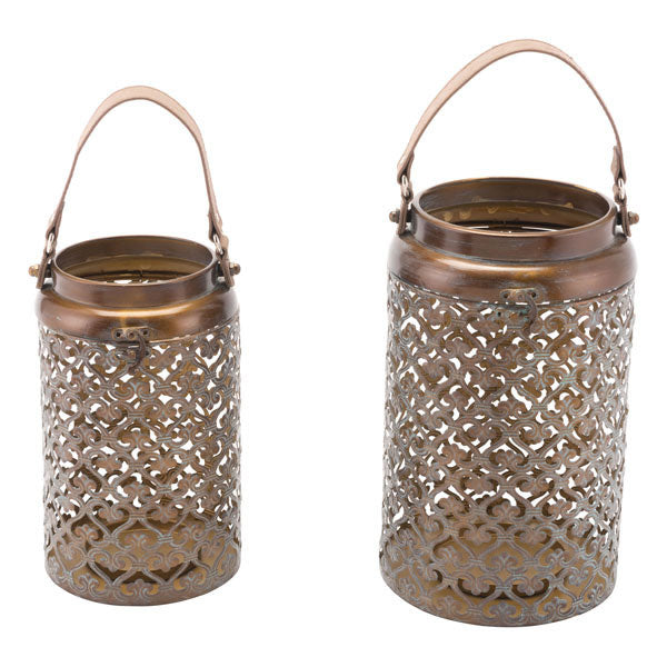 Moroccan Lantern Sm Distressed Copper