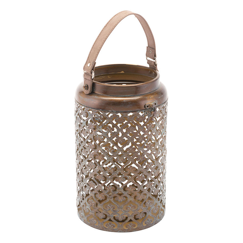 Moroccan Lantern Lg Distressed Copper