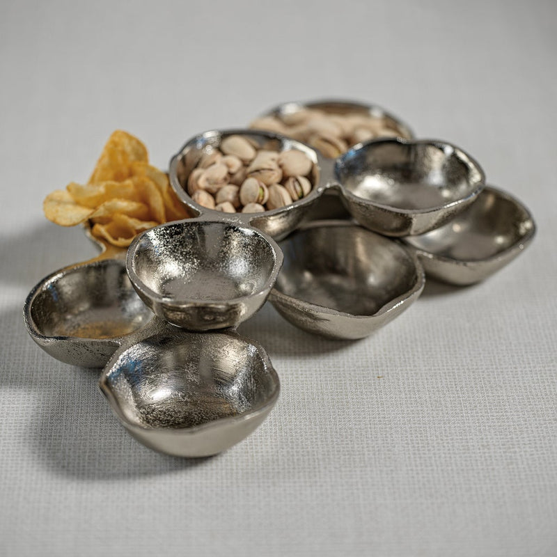 Small Cluster of 8 Serving Bowls- Nickel
