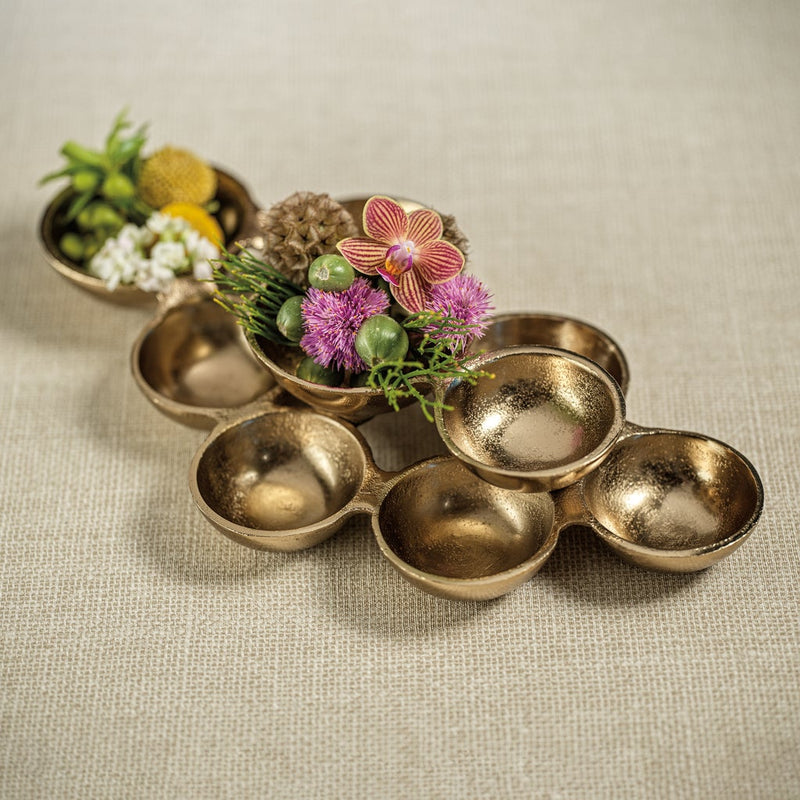 Small Cluster of 8 Serving Bowls- Dark Gold